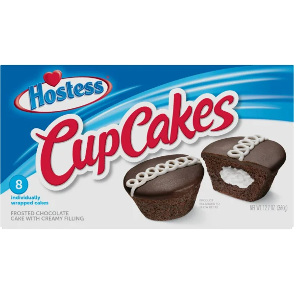 2 FROSTED CHOCOLATE CREAMY FILLING CUP CAKES